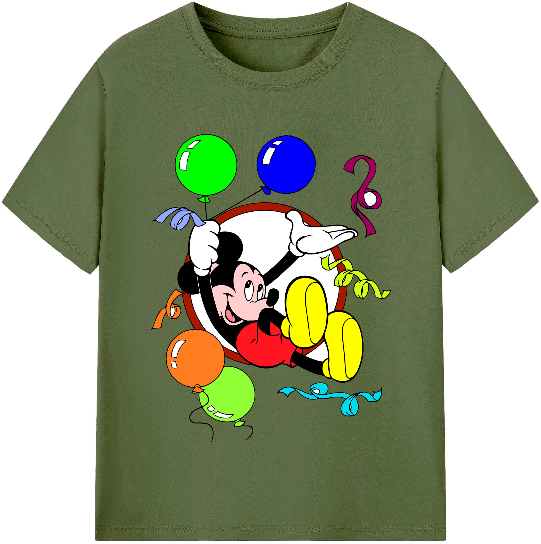 （画像用） ミッキーマウス Mickey Mouse 綿100％半袖Tシャツ（フロントプリント）